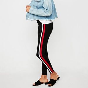 NWOT High-Waisted Stripe Zip Leggings | Express